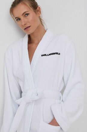 Kopalni plašč Karl Lagerfeld bela barva - bela. Kopalni plašč iz kolekcije Karl Lagerfeld. Model izdelan iz enobarvnega