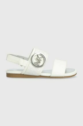 Otroški sandali Michael Kors bela barva - bela. Otroški sandali iz kolekcije Michael Kors. Model je izdelan iz kombinacije ekološkega usnja in tekstilnega materiala. Model z gumijastim podplatom