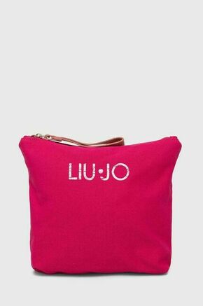 Kozmetična torbica Liu Jo roza barva - roza. Toaletna torbica iz kolekcije Liu Jo. Model izdelan iz tekstilnega materiala.