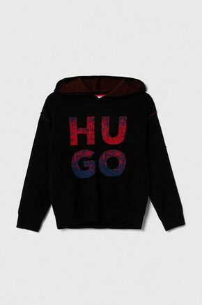 Otroški pulover HUGO črna barva