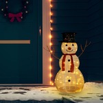Okrasni novoletni snežak LED razkošno blago 90 cm
