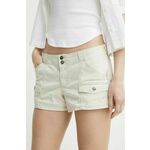 Kratke hlače Hollister Co. ženske, bež barva, KI349-4192-178 - bež. Kratke hlače iz kolekcije Hollister Co. Izdelane iz gladke tkanine. Model iz izjemno udobne tkanine z visoko vsebnostjo bombaža.