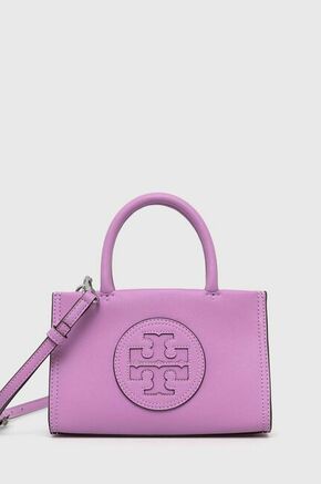Torbica Tory Burch vijolična barva - vijolična. Majhna torbica iz kolekcije Tory Burch. Model na zapenjanje