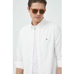 Bombažna srajca Tommy Hilfiger moška, bela barva - bela. Srajca iz kolekcije Tommy Hilfiger. Model izdelan iz enobarvne tkanine. Ima klasičen ovratnik. Visokokakovosten, udoben material.