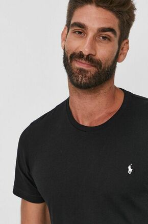 Bombažen t-shirt Polo Ralph Lauren črna barva - črna. T-shirt iz kolekcije Polo Ralph Lauren. Model izdelan iz tanke