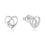 Beneto Romantični srebrni uhani v obliki srca AGUP2688