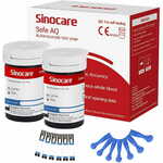 Sinocare Komplet 50 nadomestnih trakov + 50 lancet za glukometer Safe AQ Smart