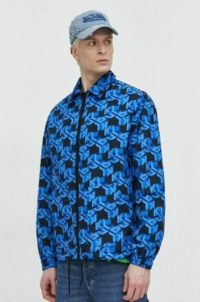 Dvostranska jakna Karl Lagerfeld Jeans moška - modra. Obojestranski plašč iz kolekcije Karl Lagerfeld Jeans. Prehoden model