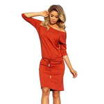 Numoco Ženska obleka 13-84, rdeče-oranžna, XS