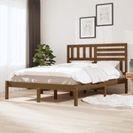 Greatstore Okvir za posteljo, rjav, masivni les, 150x200 cm, 5FT, velika velikost