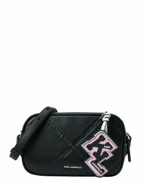 Torbica Karl Lagerfeld črna barva - črna. Majhna torbica iz kolekcije Karl Lagerfeld. Model na zapenjanje