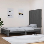 vidaXL Stensko posteljno vzglavje sivo 108x3x90 cm trdna borovina