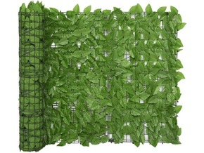 VIDAXL Balkonsko platno z zelenim listjem 500x100 cm
