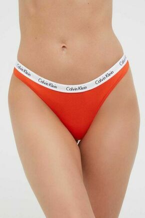 Tangice Calvin Klein Underwear 5-pack oranžna barva - oranžna. Tangice iz kolekcije Calvin Klein Underwear. Model izdelan iz elastične pletenine. V kompletu je pet parov.
