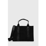 Torbica Dkny črna barva, R41AGC81 - črna. Velika nakupovalna torbica iz kolekcije Dkny. Model na zapenjanje, izdelan iz kombinacije tekstilnega materiala in ekološkega usnja.