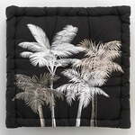 Bela/črna vreča za sedenje Ethno Palm – douceur d'intérieur
