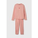 Otroška pižama United Colors of Benetton roza barva - roza. Otroški pižama iz kolekcije United Colors of Benetton. Model izdelan iz elastične pletenine. Nežen material, prijeten na dotik.