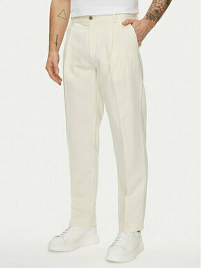 Pepe Jeans Chino hlače Relaxed Pleated Linen Pants - 2 PM211700 Écru Relaxed Fit