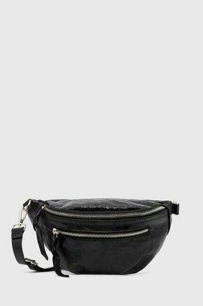 Usnjena opasna torbica Answear Lab črna barva - črna. Majhna pasna torbica iz kolekcije Answear Lab. Model na zapenjanje