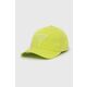 Otroška bombažna bejzbolska kapa Guess zelena barva - zelena. Otroški kapa s šiltom vrste baseball iz kolekcije Guess. Model izdelan iz tkanine z nalepko. Bombažen, udoben material.