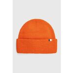 Volnena kapa BOSS oranžna barva - oranžna. Kapa iz kolekcije BOSS. Model izdelan iz debele pletenine.