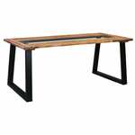 Jedilna miza 180x90x75 cm trden akacijev les in steklo