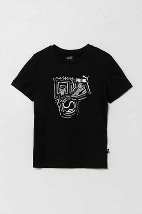 Otroška bombažna kratka majica Puma GRAPHICS Year of Sports B črna barva - črna. Otroška kratka majica iz kolekcije Puma