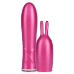 Durex Tease &amp; Vibe - vibrator s polnilno palico in stimulatorjem klitorisa zajčka (roza)
