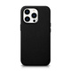 iCARER litchi premium leather case iphone 14 pro max magnetic leather case with magsafe black (wmi14220712-bk)