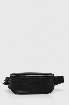 Usnjena opasna torbica Coccinelle črna barva - črna. Pasna torbica iz kolekcije Coccinelle. Model izdelan iz naravnega usnja.