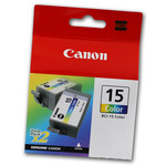 Canon BCI-15 črnilo color (barva)/modra (cyan)/črna (black), 2.5ml, nadomestna