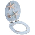 slomart Deska za WC školjko počasno zapiranje MDF dizajn morske zvezde