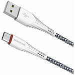 Borofone X25 podatkovni kabel USB Type C, 1m, 3A, pleten, bel