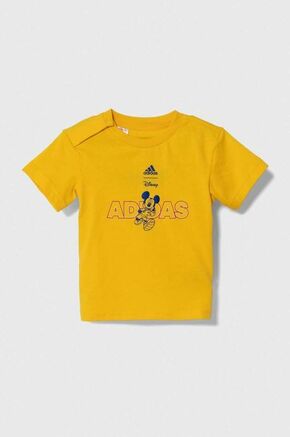 Otroška bombažna kratka majica adidas rumena barva - rumena. Otroške kratka majica iz kolekcije adidas