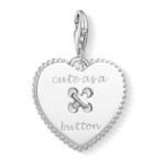 Thomas Sabo Obesek "Gumb za srce" , 1485-001-21, Charm Club, 925 Sterling srebro