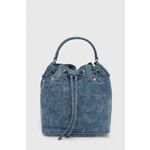 Torbica Moschino Jeans - modra. Majhna torbica iz kolekcije Moschino Jeans. Model brez zapenjanja, izdelan iz jeansa.