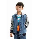 Otroška bomber jakna Desigual Bugs Bunny - modra. Otroška bomber jakna iz kolekcije Desigual. Nepodloženi model, izdelan iz kombinacije različnih materialov.