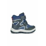 Otroški zimski škornji Geox mornarsko modra barva - mornarsko modra. Zimski čevlji iz kolekcije Geox. Nepodloženi model izdelan iz kombinacije ekološkega usnja in tekstilnega materiala.