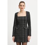 Obleka Guess SANDRA črna barva, W5BK20 W2382 - črna. Elegantna obleka iz kolekcije Guess. Raven model, izdelan iz pletenine s kovinsko nitjo.