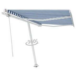 VidaXL Prostostoječa avtomatska tenda 300x250 cm modra/bela