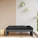 vidaXL Vrtni stolček za noge siv 120x80 cm trdna borovina