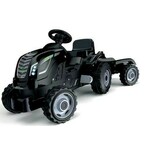 Smoby Traktor XL črn traktor na pedala s prikolico