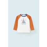 Majica z dolgimi rokavi za dojenčka Mayoral oranžna barva - oranžna. Majica z dolgimi rokavi za dojenčka iz kolekcije Mayoral. Model izdelan iz pletenine s potiskom.