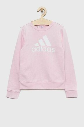 Otroški pulover adidas G BL roza barva - roza. Otroški pulover iz kolekcije adidas. Model izdelan iz pletenine s potiskom.