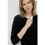 Bluza GAP ženska, črna barva, - črna. Mikica iz kolekcije GAP. Model izdelan iz velur pletenine.