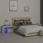 vidaXL Nočna omarica 2 kosa z LED lučkami betonsko siva 70x36,5x40 cm