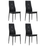 vidaXL Jedilni stoli 4 kosi umetno usnje 43x43,5x96 cm črne barve
