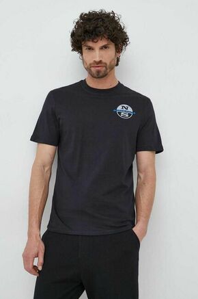 Bombažna kratka majica North Sails črna barva - črna. Kratka majica iz kolekcije North Sails. Model izdelan iz tanke