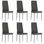 vidaXL Jedilni stoli 6 kosov umetno usnje 43x43,5x96 cm sive barve