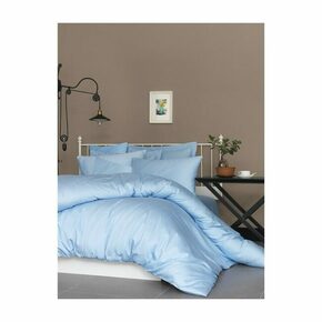 Svetlo modra enojna posteljnina iz bombažnega satena 140x200 cm – Mijolnir
